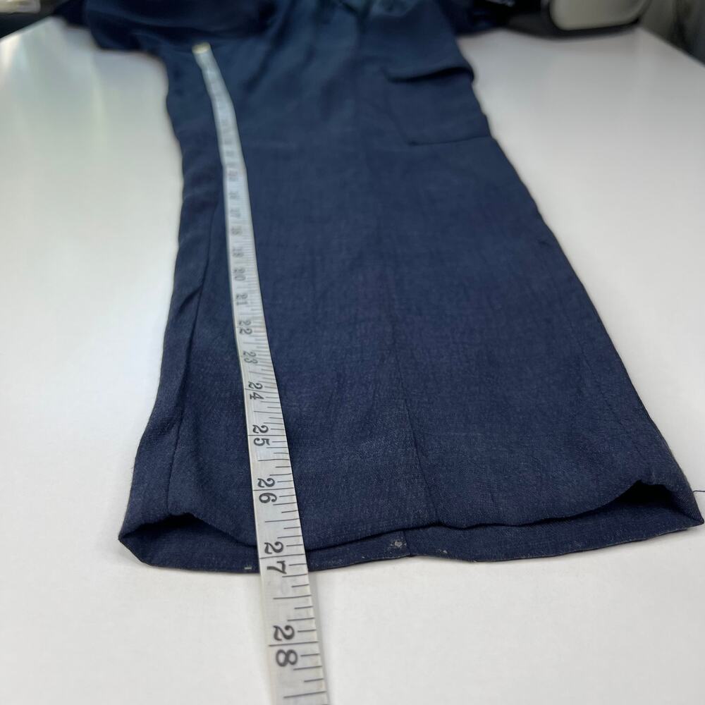 Elie Tahari Women's Belted Ankle Jumpsuit Blue Corporate Core Minimalist Size S - Picture 15 of 16